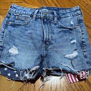 Old Navy Blue Distressed Jean Shorts